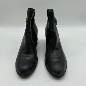 Born Side Zip Heeled Black Ankle Boots 8
